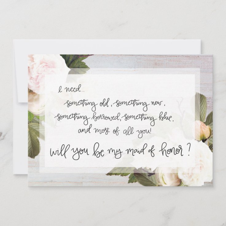 Be My Maid of Honor | Bridal Party Asking Card | Zazzle