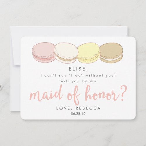 Be My Maid of Honor Card  French Macarons