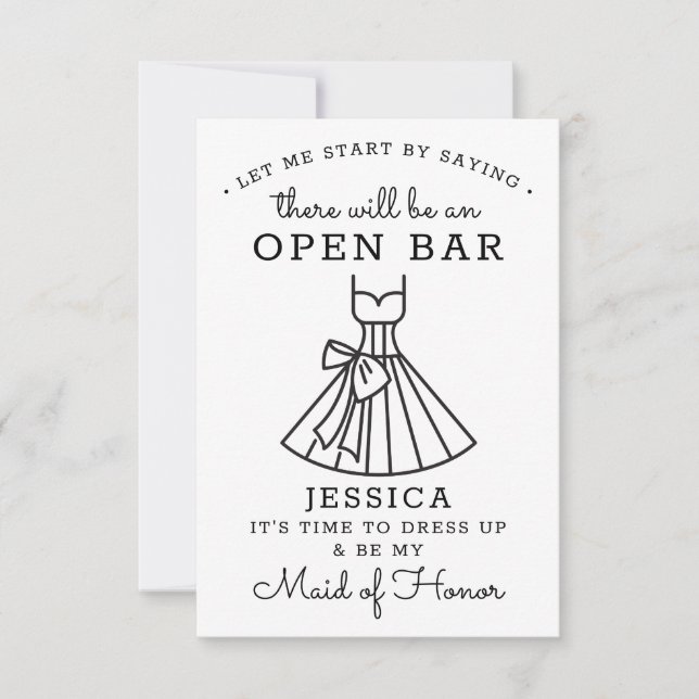 Be My Maid of Honor Card - Funny (Front)
