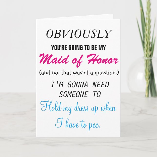 Be my Maid of Honor Invitation (Front)