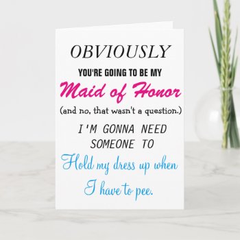 Be My Maid Of Honor Invitation by Greetings_Galore at Zazzle