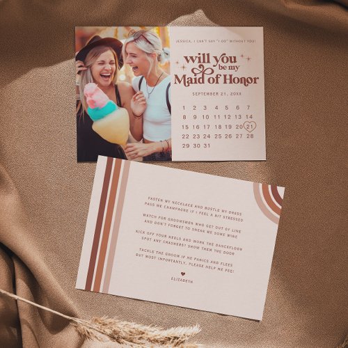Be My Maid of Honor  Photo  Calendar  Announcement