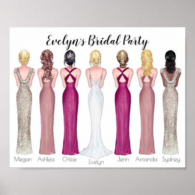 Be my Maid of Honor Proposal Announcement Poster (Front)