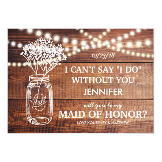 Be My Maid of Honor | Rustic Country Bridesmaid Card