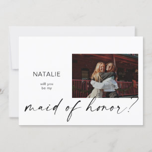 Be My Maid of Honor Small Photo Proposal Invitation