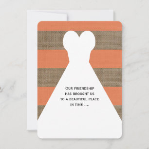 Be My Matron of Honor Poem Coral with Burlap Look Invitation