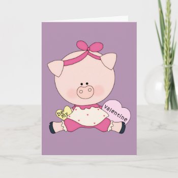 Be My Piggy Valentine Holiday Card by ThePigPen at Zazzle