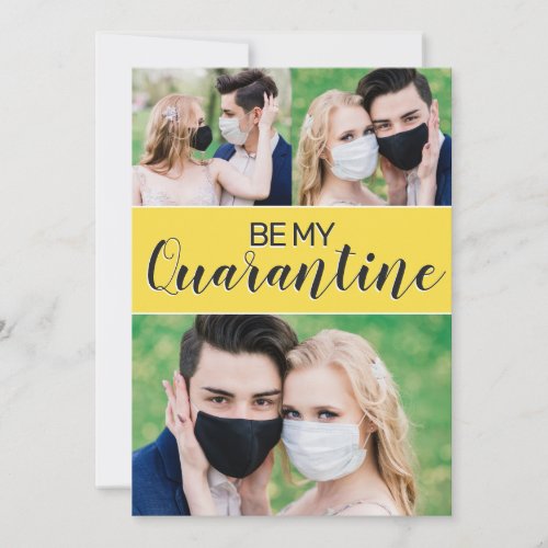 Be my Quarantine fun 3 photos Valentine 2021 Holiday Card