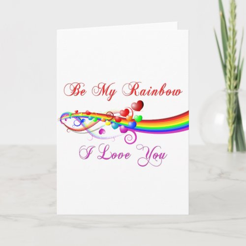 Be My Rainbow Gay Valentine Holiday Card