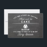 Be My Ring Bearer Card - Rustic Chalkboard<br><div class="desc">Pop the question with this humorous and charming flat card. Personalize the front with his name and the back with your own personal message. Simply edit the name and the message on the back, select a quantity of "1" and add to cart. Create personalized cards for the entire wedding party!...</div>