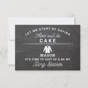 Be My Ring Bearer Card - Rustic Chalkboard