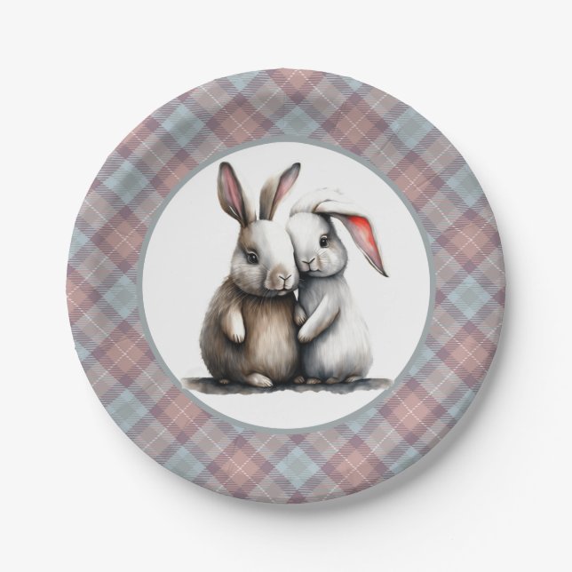 Be My Snuggle Bunny Paper Plates (Front)