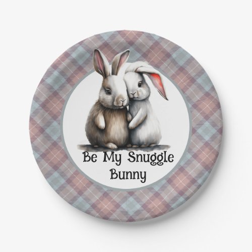 Be My Snuggle Bunny Paper Plates