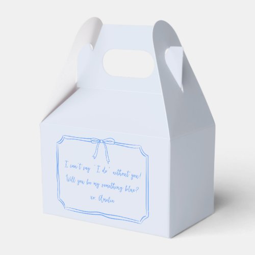Be my something blue Bow Bridesmaid Proposal  Favor Boxes