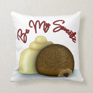Be My Sweetie White Chocolate Valentine's Day Throw Pillow
