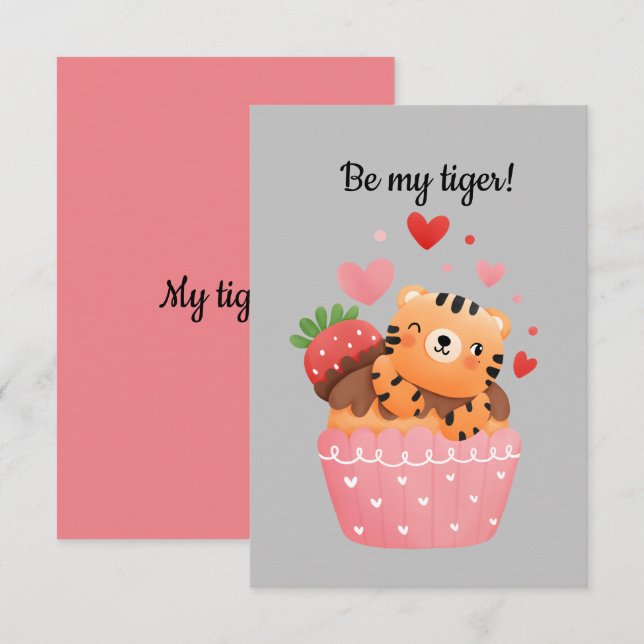 Be my tiger  tigress valentine invitation (Front/Back)