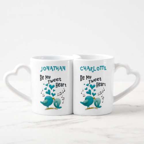Be my tweet heart custom coffee mug set