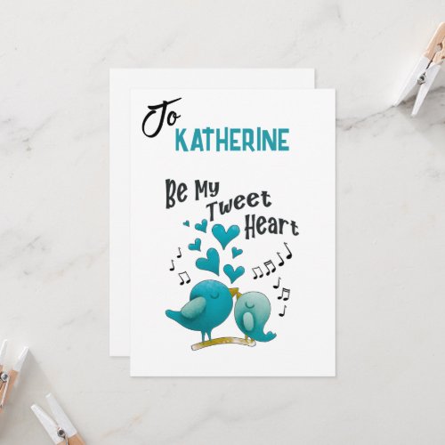 Be my tweet heart custom Valentines Day card