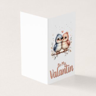Be My Valentin – Cute Love Birds Valentine Art
