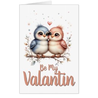 Be My Valentin – Cute Love Birds Valentine Art