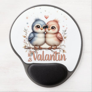 Be My Valentin – Cute Love Birds Valentine Art Gel Mouse Pad