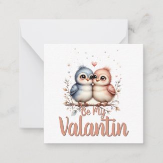 Be My Valentin – Cute Love Birds Valentine Art