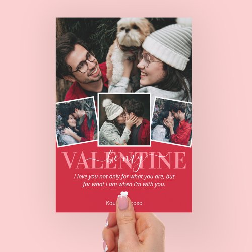 Be My Valentine 3 Photo Holiday Card
