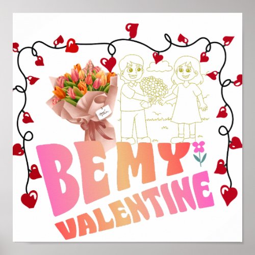 Be my Valentine art Poster
