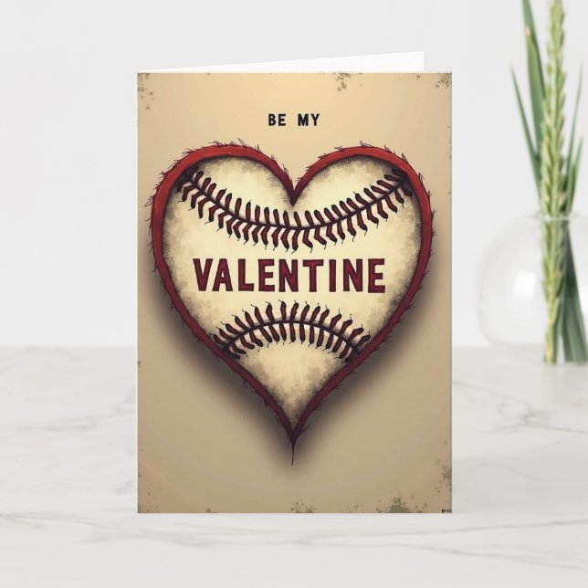 Be My Valentine Baseball Card (Front)