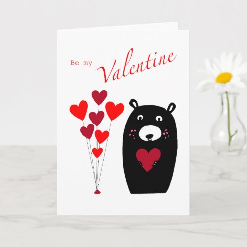 Be my Valentine Bear love card