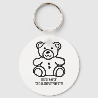 Be My Valentine Bear White The MUSEUM Zazzle Gifts Keychain
