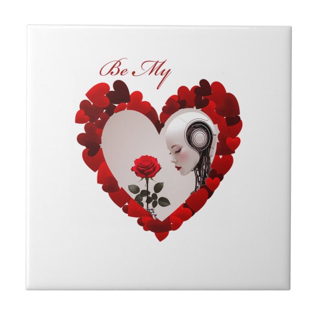 Be My Valentine ❤️ Ceramic Tile (Front)