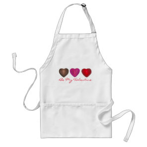 Be My Valentine Chocolate Candy Hearts Pink Red Adult Apron
