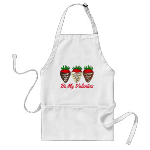 Be My Valentine Chocolate Covered Strawberry Fruit Adult Apron
