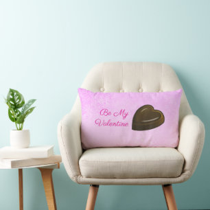 Be My Valentine Chocolate Heart Lumbar Pillow