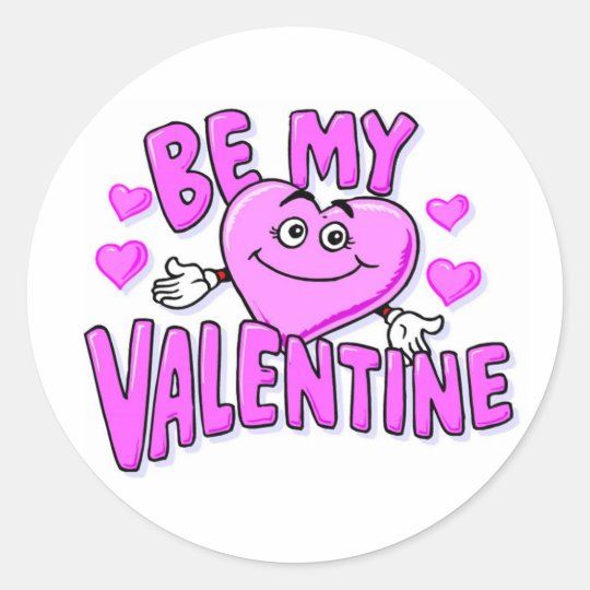 Be My Valentine Classic Round Sticker