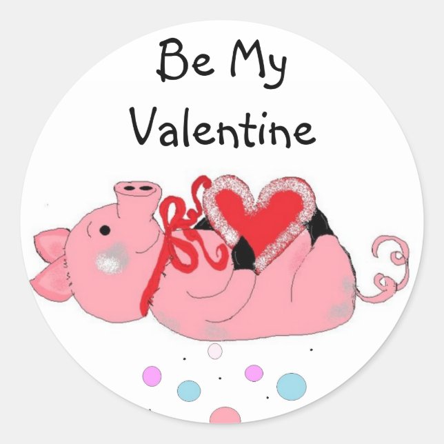 Be My Valentine Classic Round Sticker (Front)