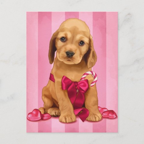 Be My Valentine Cocker Spaniel Holiday Postcard