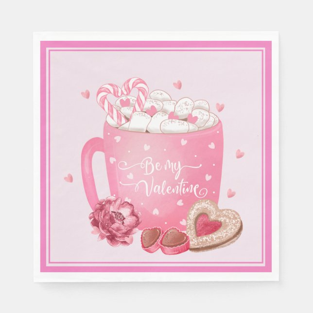 Be My Valentine Cocoa, Cookies and Sweets Napkins (Front)