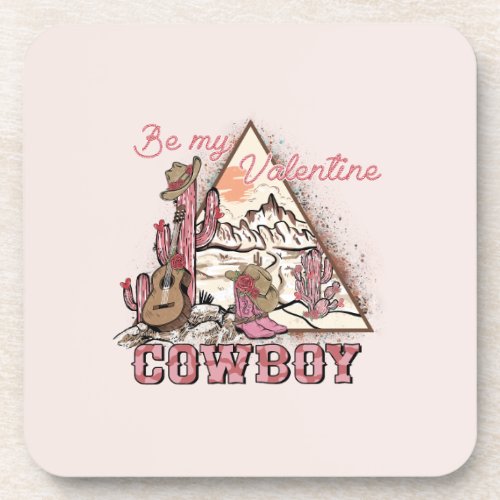 Be My Valentine Cowboy Beverage Coaster
