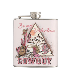 Be My Valentine Cowboy   Romantic Western Desert Flask