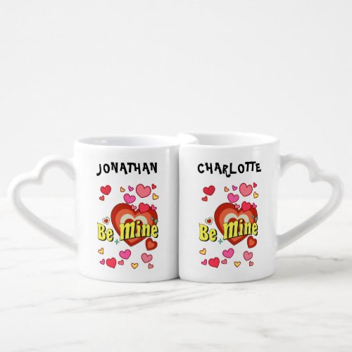 Be my valentine custom coffee mug set