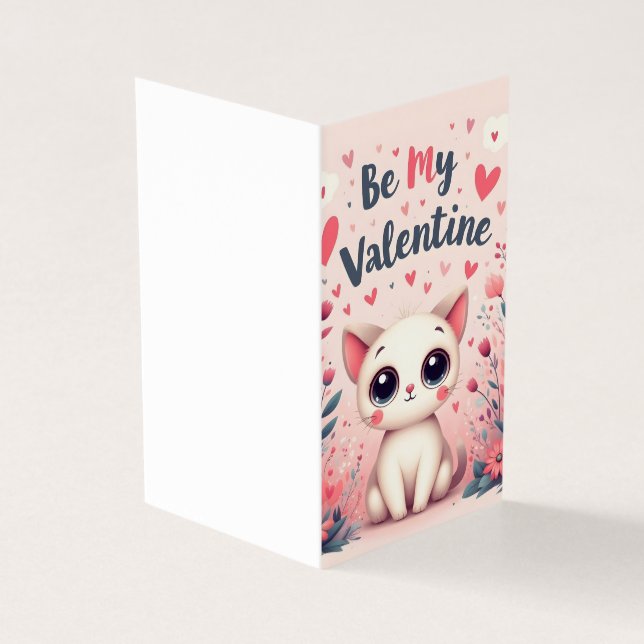Be My Valentine Cute Cat Illustration (Outside)