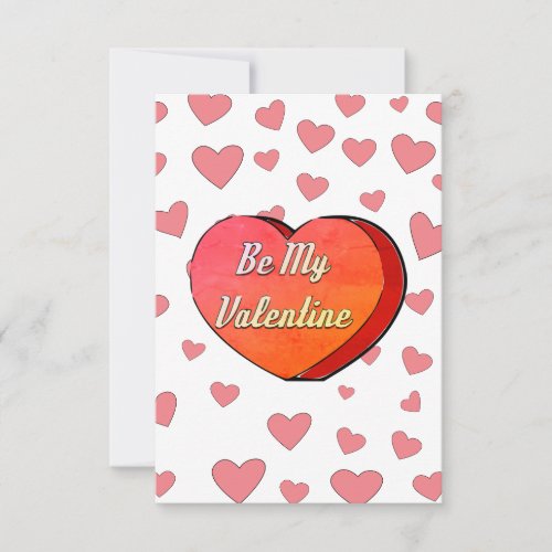 Be My Valentine Cute Heart Candy Drawing Card