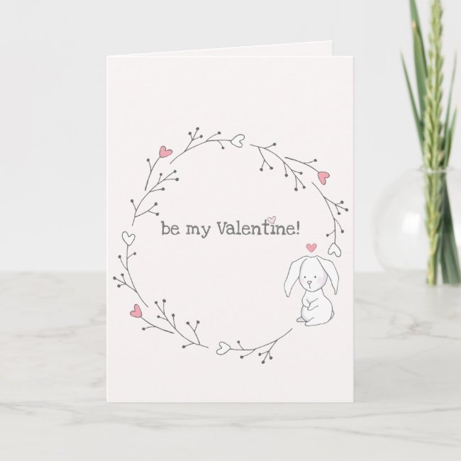 Be my Valentine! Cute Little Bunny Valentine's Day