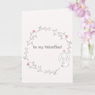 Be my Valentine! Cute Little Bunny Valentine's Day Card