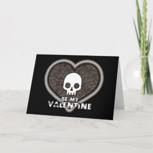 Be My Valentine Cute Punk Skull Greeting Card