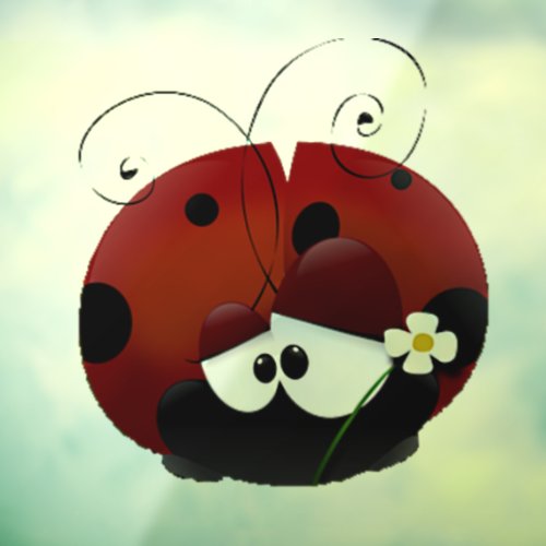 Be My Valentine Cute Red Ladybug Cartoon Window Cling