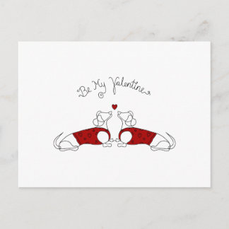 Be My Valentine Dachshund Postcard