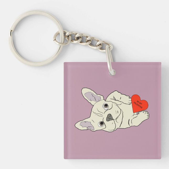 Be my Valentine, dog Keychain (Front)